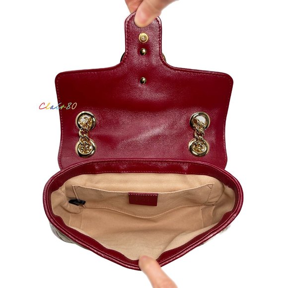 Gucci GG Marmont Diagonal Matelassé Original GG Canvas Mini Cross Body Bag - Picture 6 of 9